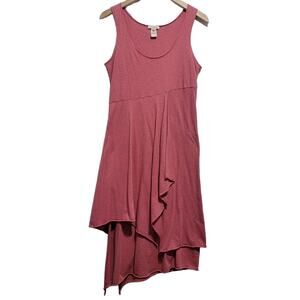 Sundance Tank Dress Red Jersey Knit Asymmetrical Hem Size Small